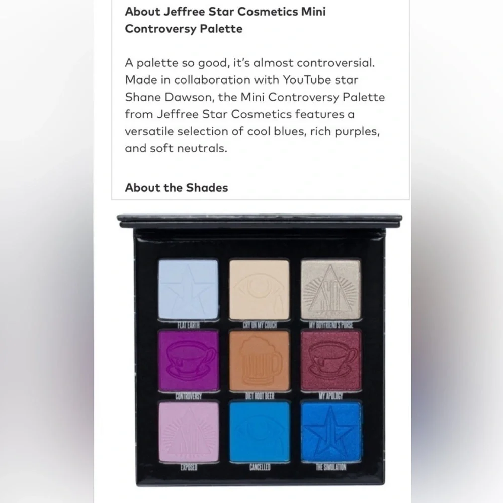 Jeffree Star x Shane‎ Dawson Mini Controversy Palette, NEW!